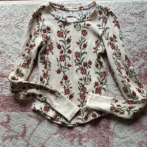 We the free small Floral Knit Long Sleeve Top